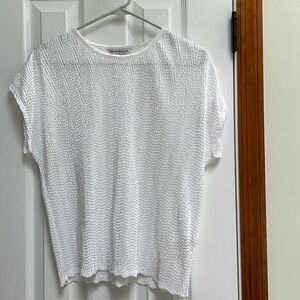 Alison Daley white blouse, short sleeves